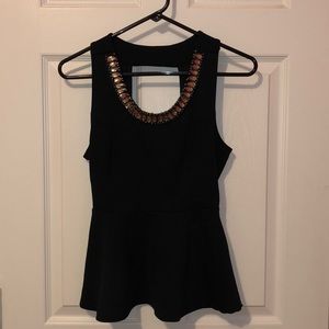 Black Jewel Strap Top